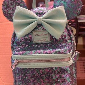 for MK Loungefly Disney Parks Sequin Mini Backpack -